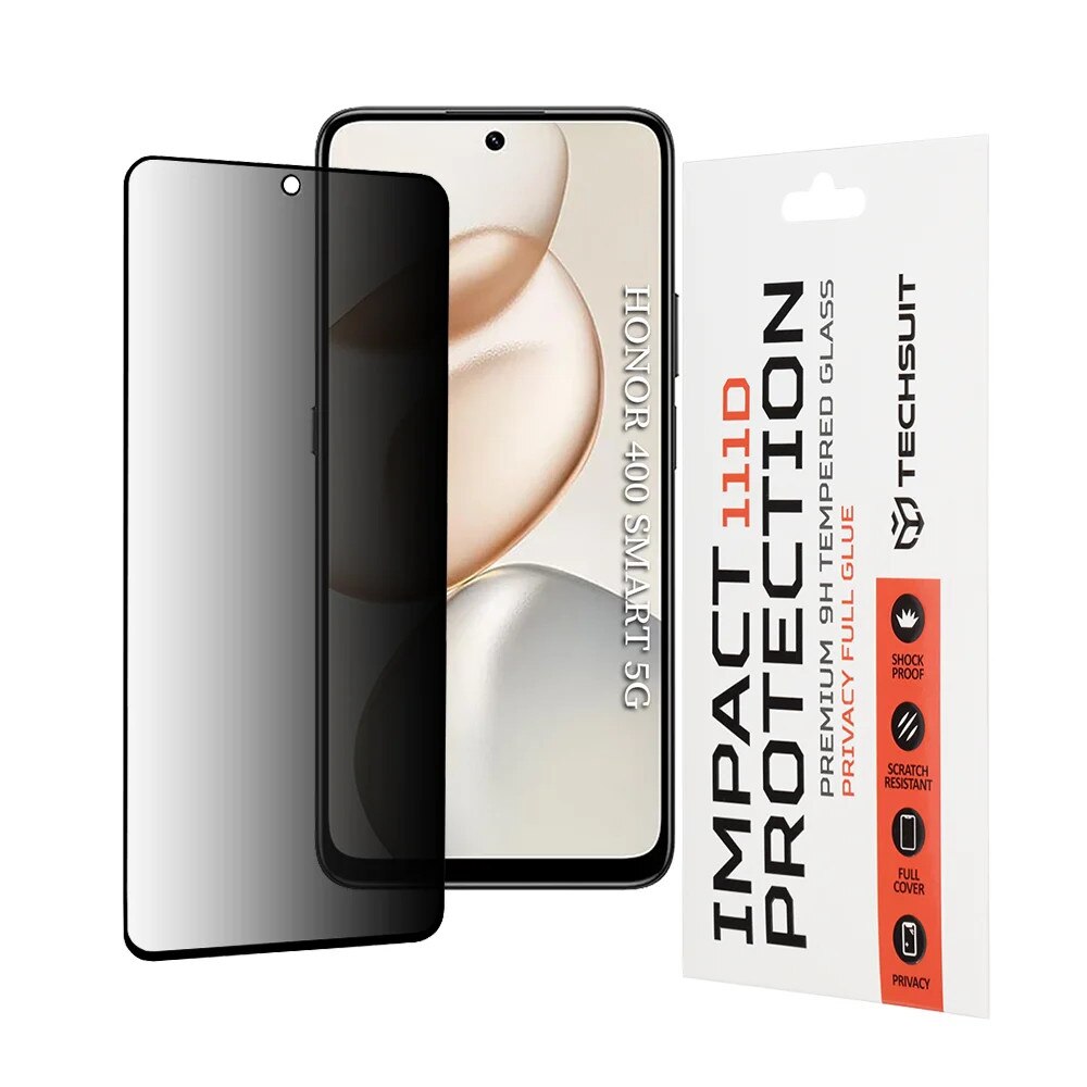 Folie pentru Honor 400 Smart / X7d 4G, Anti-spy Ultra HD, Protectie 9H, Montare Simpla, 111D, set cu sticker, Privacy