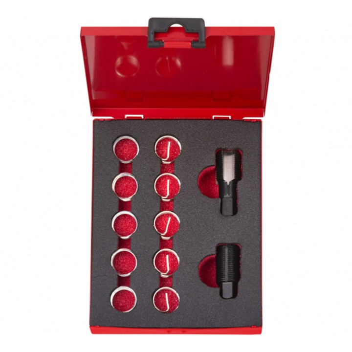 Trusă reparare filete sonda lambda, Quatros, M18x1.5, 5 insertii din sarma, 5 insertii solide