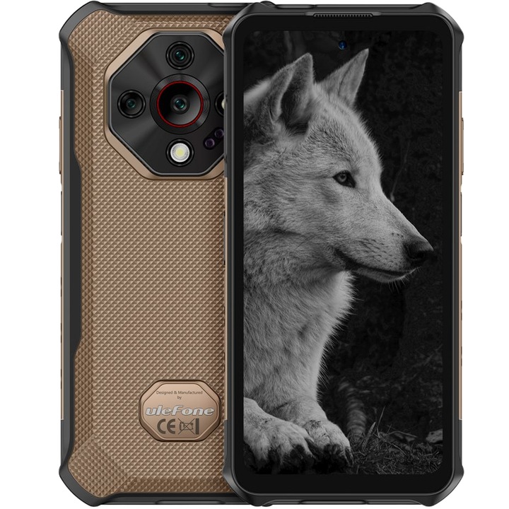 Telefon mobil Ulefone Armor X16 Pro, Dual SIM, 5G, Dimensity 6300, 6.56-inch 120Hz IPS, 16GB RAM / 256GB, Camera 64MP + 25MP + 2MP Macro, NFC, Infrarosu, 10360mAh, IP68/IP69K, Android 15, Sand Dune