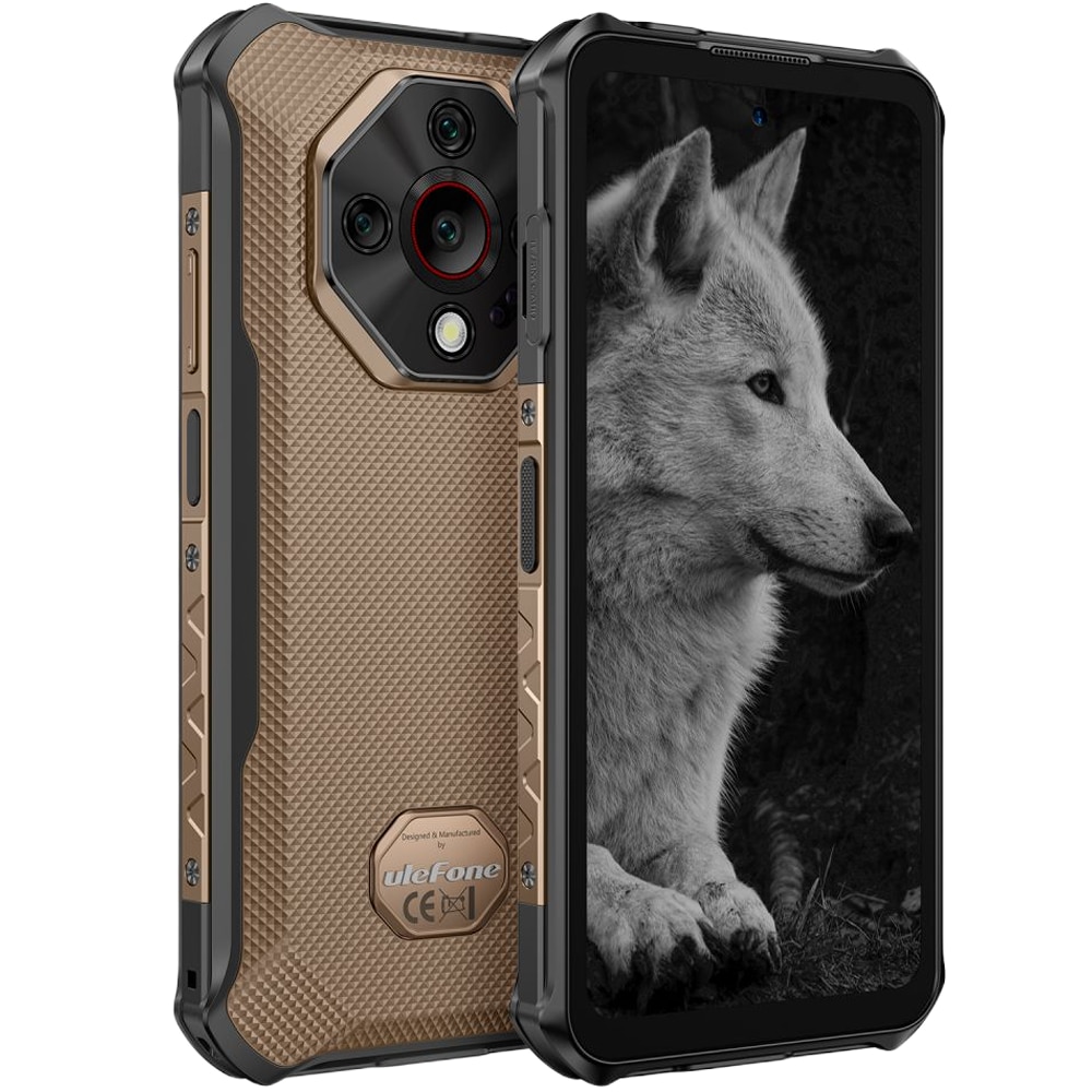 Telefon mobil Ulefone Armor X16 Pro, Dual SIM, 5G, Dimensity 6300, 6.56-inch 120Hz IPS, 16GB RAM / 256GB, Camera 64MP + 25MP + 2MP Macro, NFC, Infrarosu, 10360mAh, IP68/IP69K, Android 15, Sand Dune