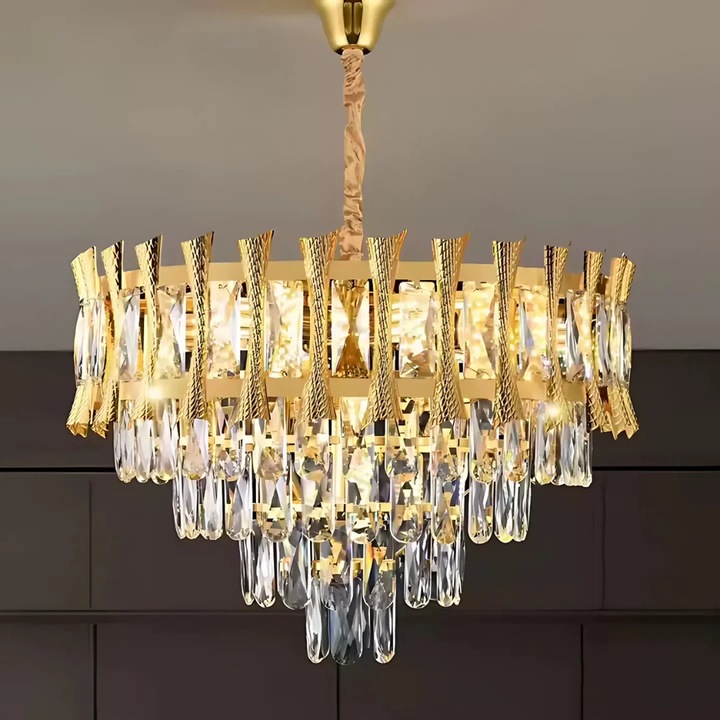 Candelabru Cristal HAMPTON Nobile 5*E14, Diametru 40, Inaltime 40, IP20, Auriu