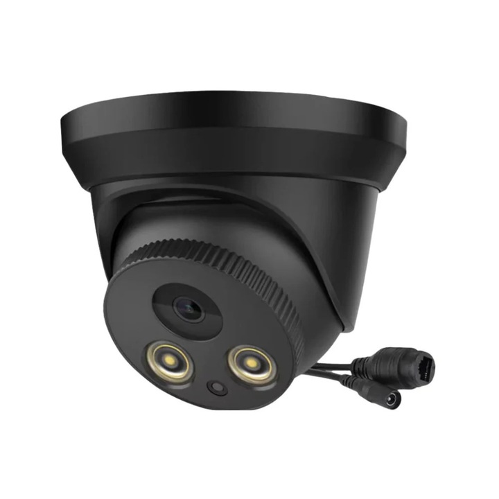 IP камера PoE Ultra HD 4K 8MP, двойно осветление, разпознаване на хора, цветно нощно виждане, бяла