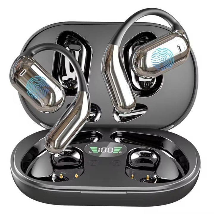 Casti wireless Q16 cu control tactil, 80h timp de standby