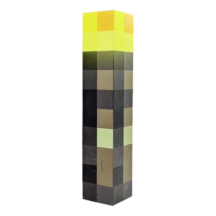 LED Éjjeli Lámpa, Minecraft Torta Lámpa 7 Színnel, KuviKoo™ USB-C Tölthető, 500mAh Akkumulátor, Éjszakai Fény Hálószobába, Gyerekszobába, Játék Dekorációhoz, Ideális Ajándék - Érintővezérlés, Falra Szerelhető