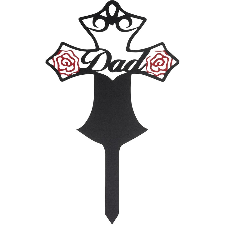 Placa memoriala pentru mormant, ornament funerar, semne pentru gradina, in forma de inima, tarus tata