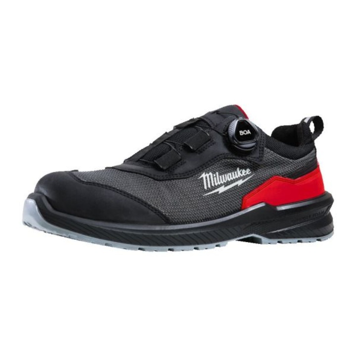 Incaltaminte de protectie Milwaukee FLEXTRED, negru/rosu, piele nabuc, marime 44
