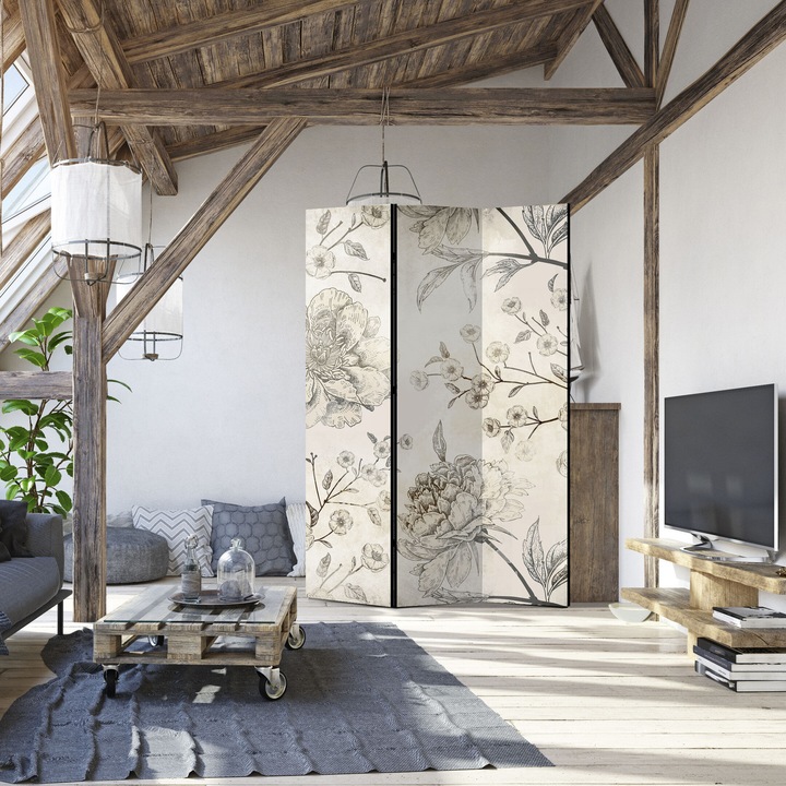 Paravan decorativ unisecur in trei parti 135x172