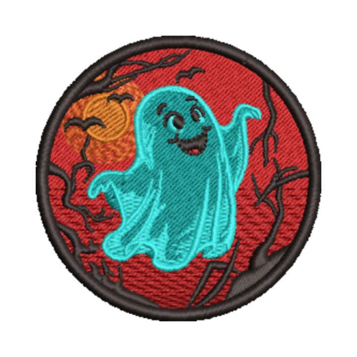 Petic brodat Ghost, 70.43 mm, aplicabil pe textil