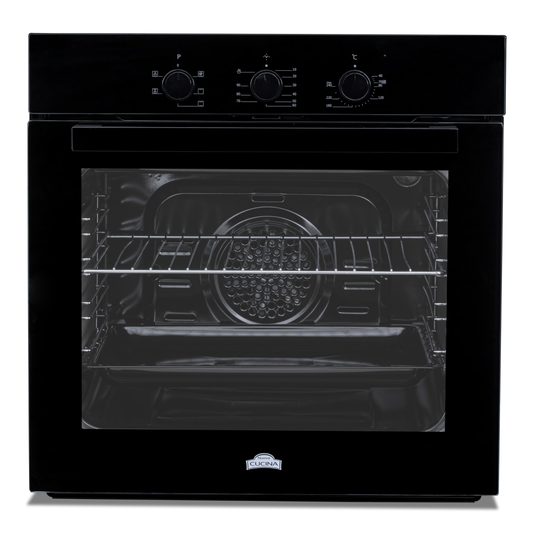 Cuptor electric incorporabil Nuova Cucina, 60 cm, sticlă neagră, 6