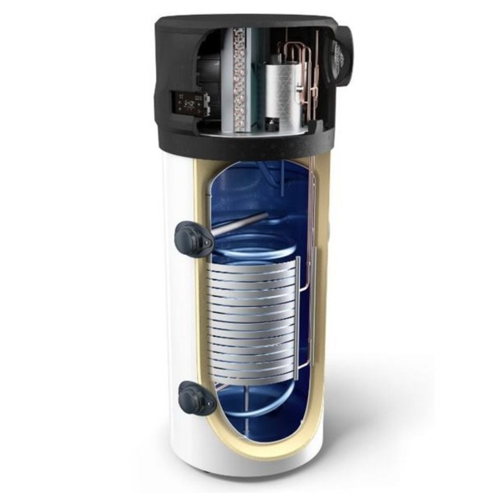 Boiler cu pompa de caldura cu serpentina Tesy AquaThermica Pro HPWH 4.11 FS 200 U01 S, pentru apa calda menajera, clasa energetica A+, 200 litri