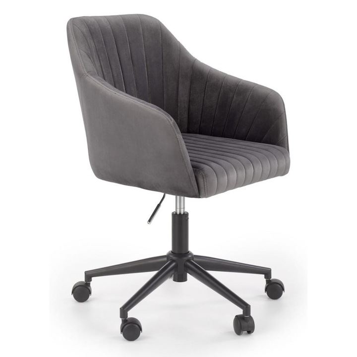 Fresco forgószék, hamuszürke, 79-89x57x55cm, ifjúsági, bársony anyag