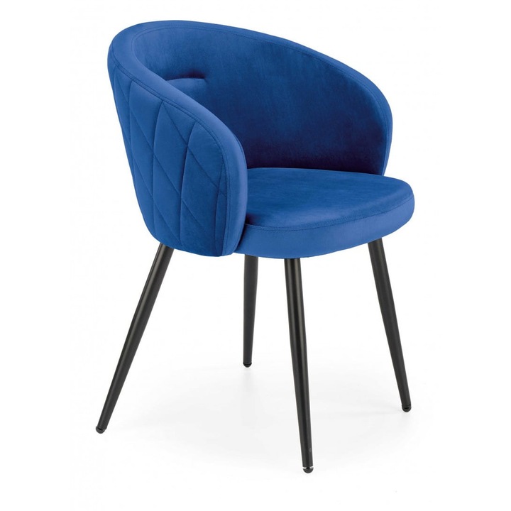 Scaun velur K430, HALMAR, granat, metal, 77x61x54cm