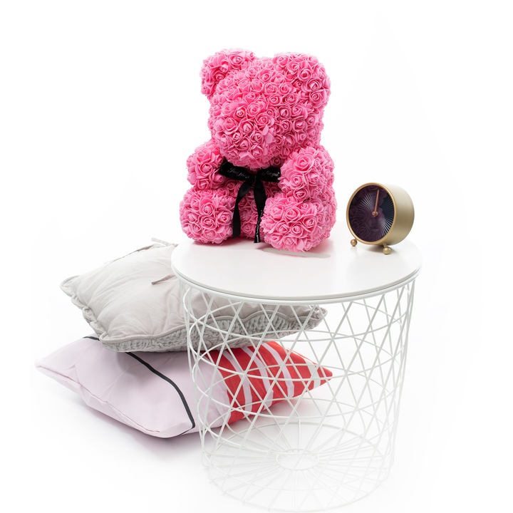 Misiu din trandafiri, Mis Gustaw, 40cm, roz