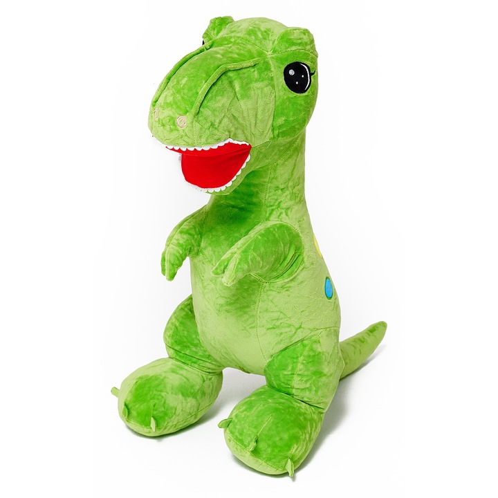 Dinozaur pluszowy EDI, Mis Gustaw, 60cm, verde, certificat UE