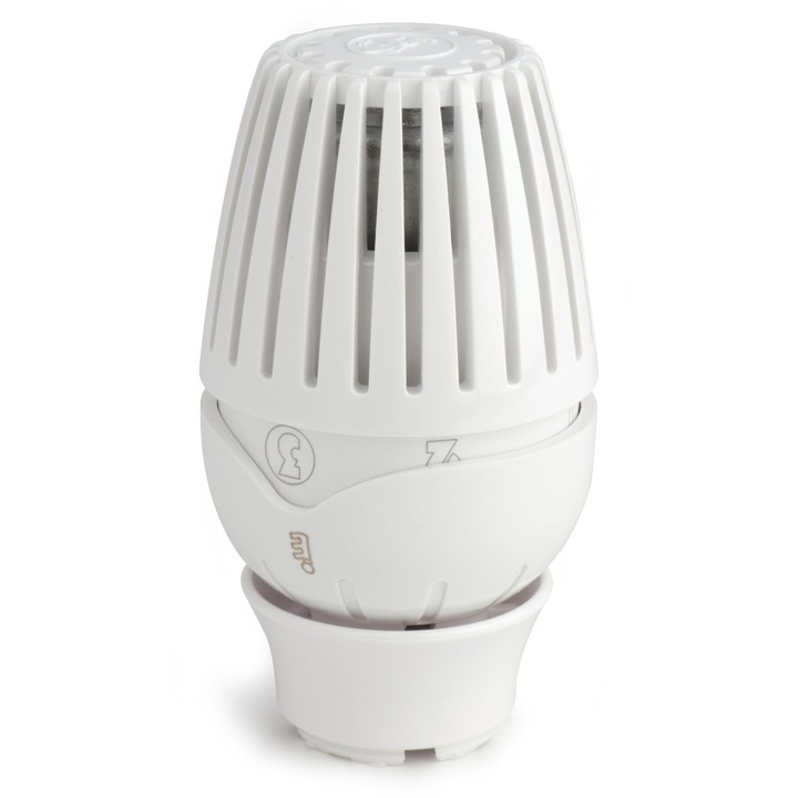 Cap termostatic Giacomini R460X001, cu senzor lichid, sistem prindere rapida Clip-Clap, reglaj 8–30°C, pentru robineti termostatati seria TG/D/F