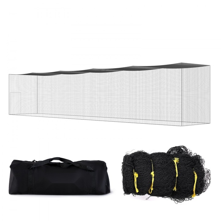 Baseball és softball edzőháló, 70x12x14FT, ajtóval, hordtáskával, PE, hordozható