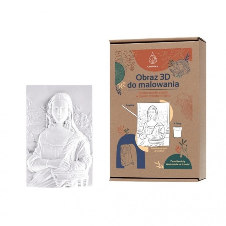 Set pictura 3D Mona Lisa, Candellana Kids, 161x250mm, pentru copii 3+