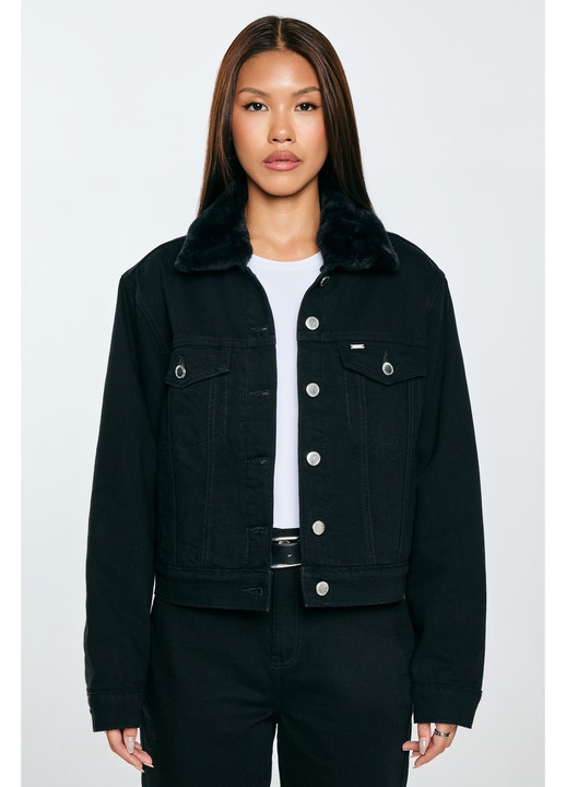 Geaca dama, Big Star, poliester, negru, guler detasabil