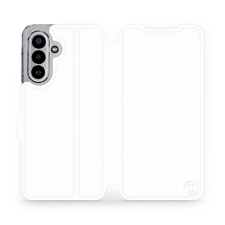 Mobiwear flip tok Samsung Galaxy A17 / A17 5G telefonhoz, elegáns design, teljes védelem, fehér, többszínű