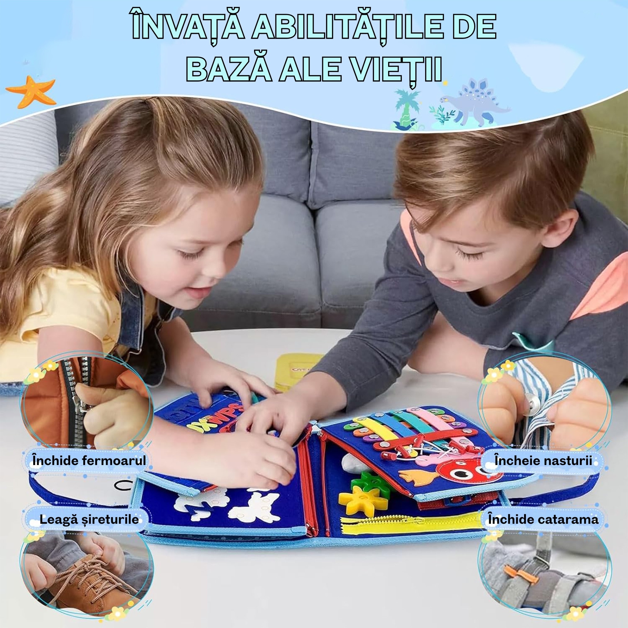 Trusa Educationala Montessori pentru Copii – Carte Interactiva cu