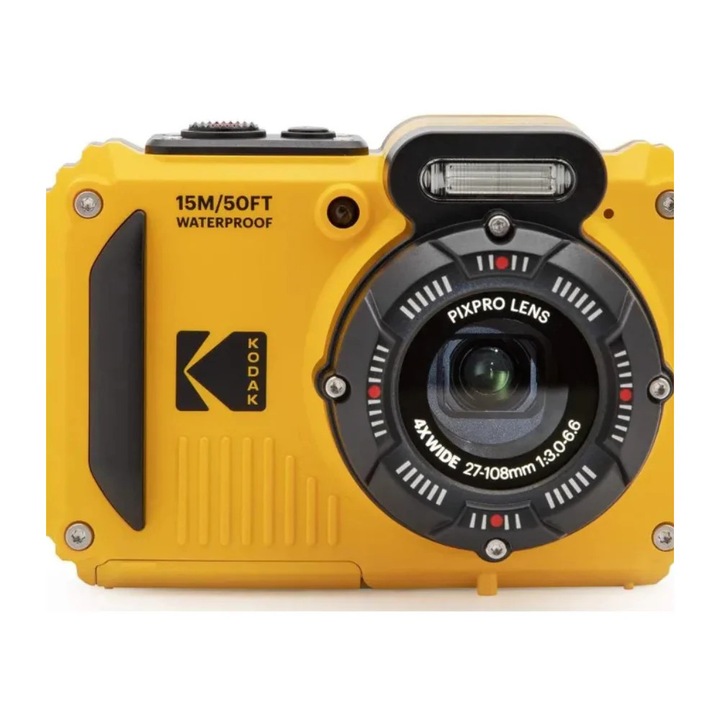 Водоустойчив цифров фотоапарат, 16MP, 1080p HD видео, 4X оптично увеличение, жълт