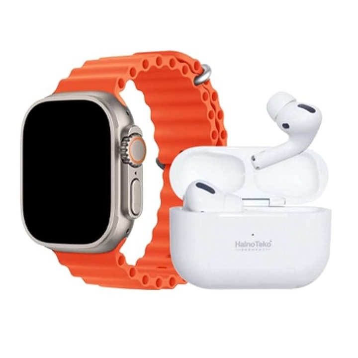 Smartwatch Gravity GT7-6, negru cu bratara alba, 1.28", IP67, set cu incarcator si manual in limba romana