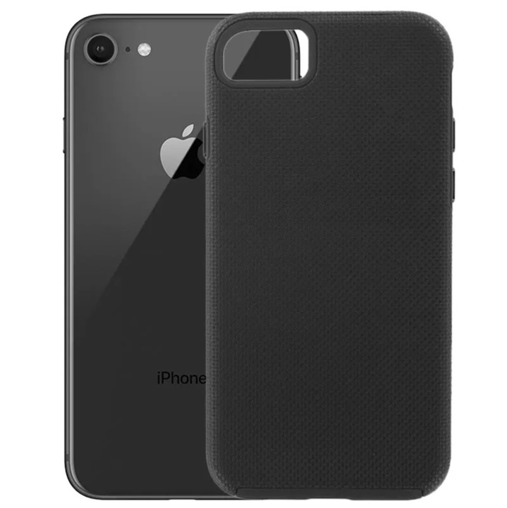 Husa de protectie compatibila cu Apple iPhone SE (2020/2022)/ 7 / 8, Protective Cover, TPU, Negru