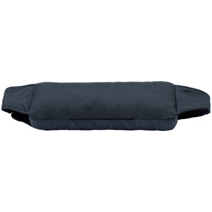 Perna ortopedica pentru zona lombara pentru soferi, cu fermoar 34x13x8 cm J2508, hollow fiber, neagra