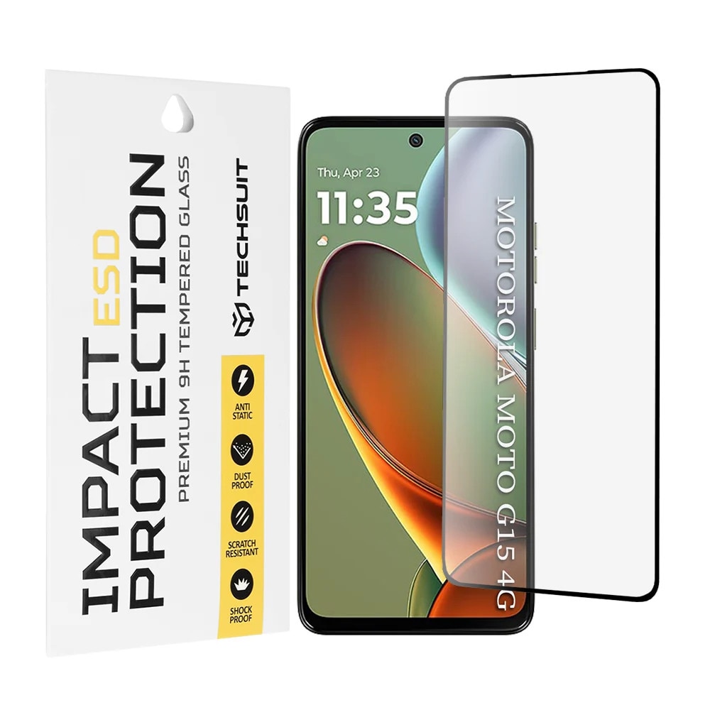 Folie pentru Motorola Moto G15 / Moto G15 Power, SKYDDAR INNOVATION, ESD Glass Anti Static, Ultra HD, set cu sticker, Transparent
