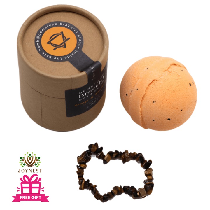 Fürdőbomba Ametiszt karkötővel, Ancient Wisdom, Narancs és Mandarin, 170g
