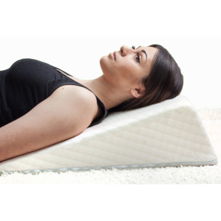 Perna ortopedica antireflux Ortek j2540S, spuma poliuretanica, alba, 73x15x58 cm