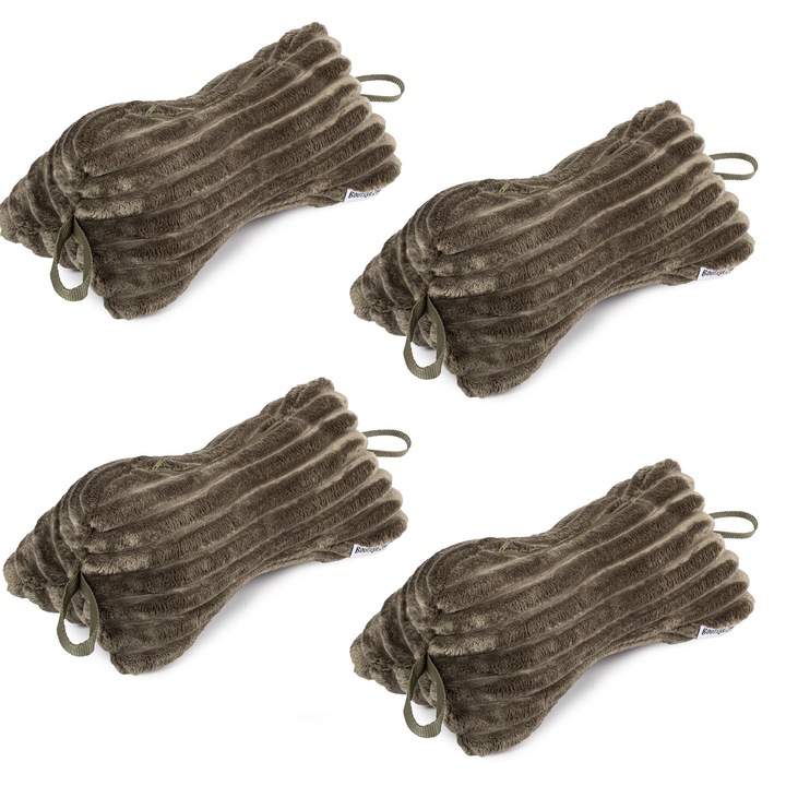 H&F 4 bucati Perna in Forma de Os 37×17 cm – Catifea Verde Masliniu, Perna Cervicala pentru Citit, Somn & Calatorii