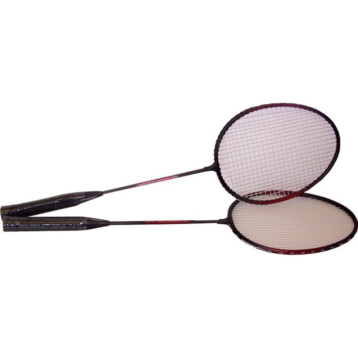 Set de 2 rachete de badminton din metal in husa