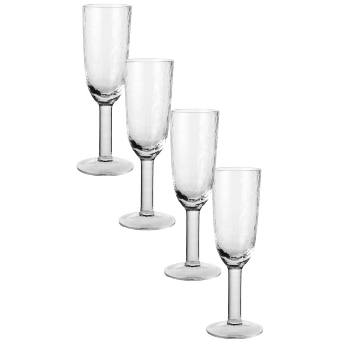 Pohárkészlet pezsgőhöz, Broste Copenhagen, 200 ml, átlátszó, 4 darab