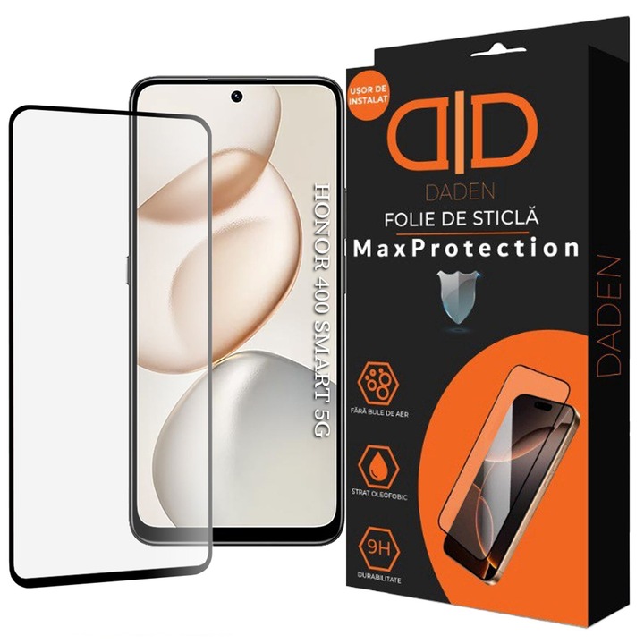 Folie Sticla pentru Honor 400 Smart / X7d 4G Daden MaxProtection, Full Cover, Protectie Profesionala, Ultra Rezistenta, Calitate Premium, Transparenta