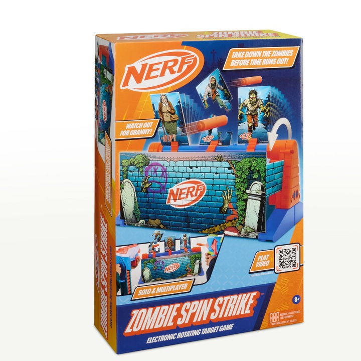 Електронна мишена NERF Zombie Spin Strike, с 9 мишени, 8+