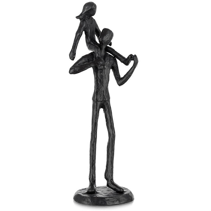 Apa-lánya vas figura, fekete, 23cm, jelentőségteljes ajándék