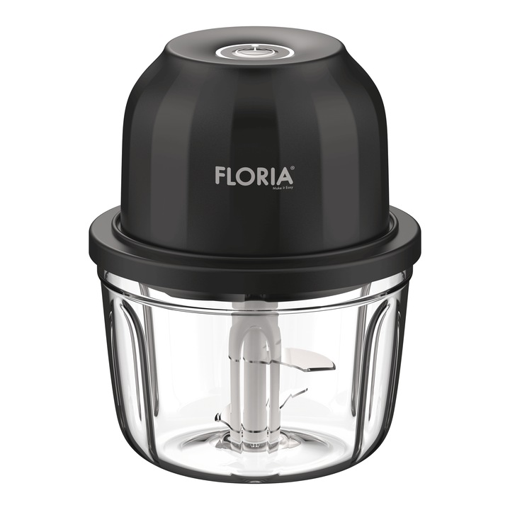 Újratölthető zöldség-gyümölcs aprító Floria ZLN2655 ( Mini Chopper ), Kapacitás 350 ml, Akkumulátor 1200mAh, Teljesítmény 5V / 30W