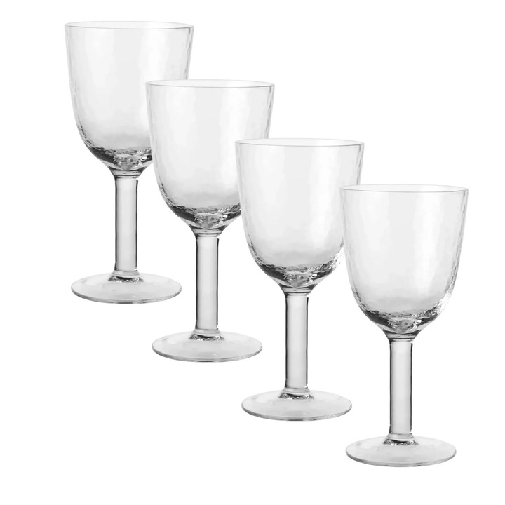 Fehérboros pohár szett, Broste Copenhagen, 4 darab, 300 ml, átlátszó, 19x8.7cm