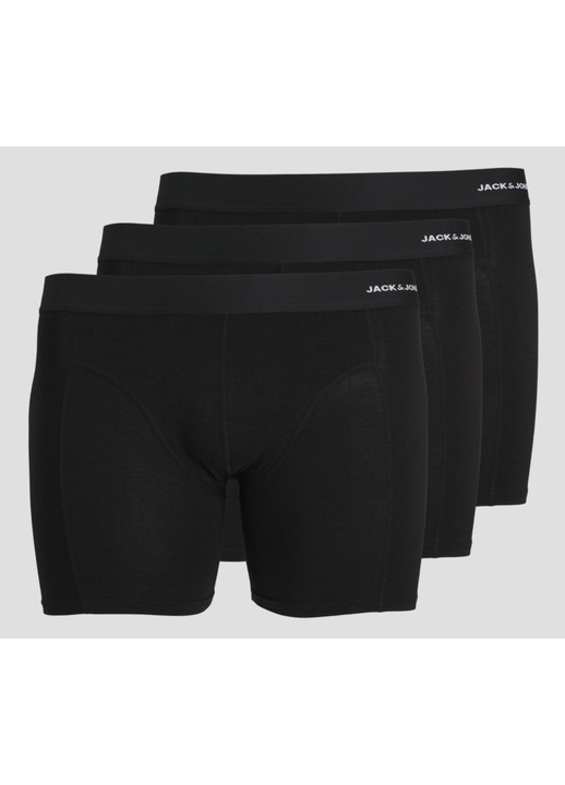 Jack & Jones Plus Underwear barbati big size, Set 3 perechi de boxeri, Negru