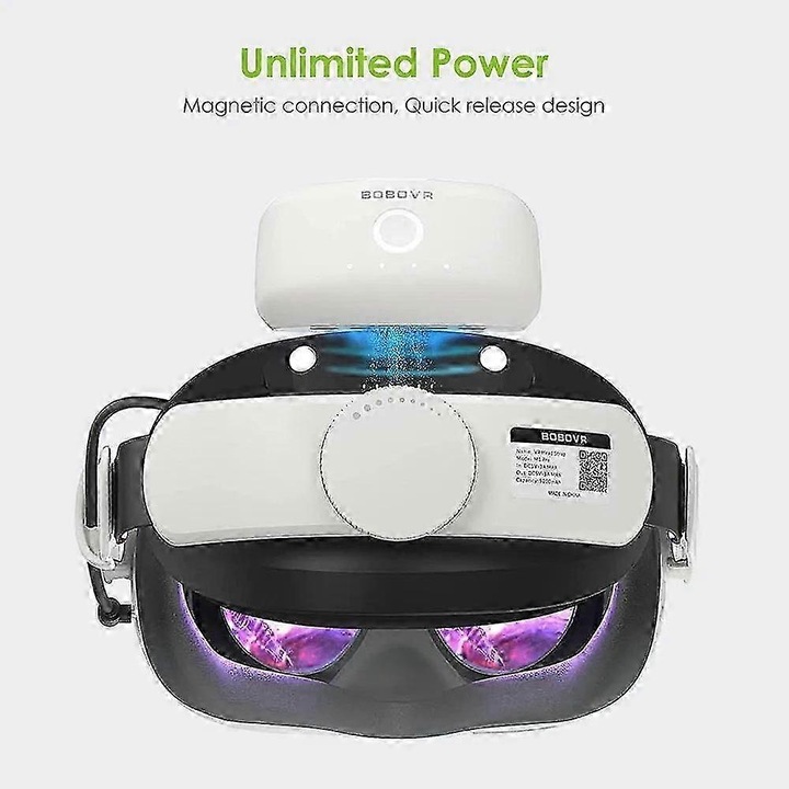 Магнитна резервна батерия 5200mAh за Meta Quest 2, комплект със зареждащ кабел