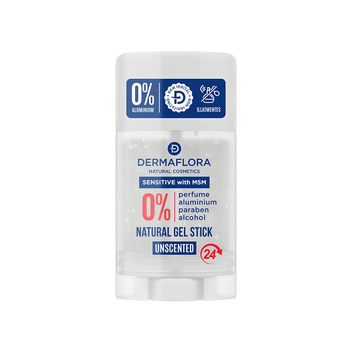 Deodorant stick gel Dermaflora 50 ml, hipoalergenic, 0% Aluminium, pentru piele sensibilă