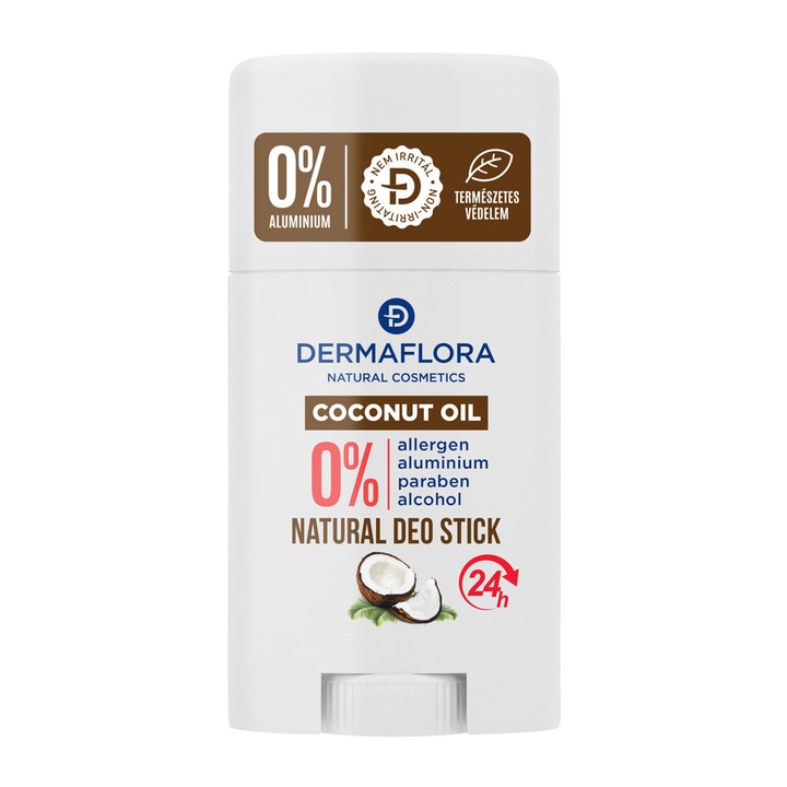 Deodorant stick Dermaflora, cu ulei de cocos, 50 ml, unisex, pentru toate tipurile de piele