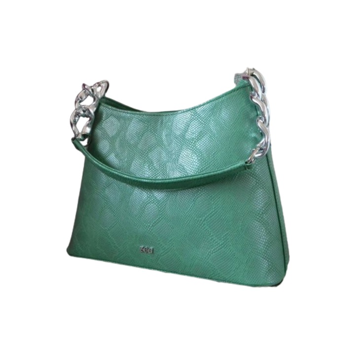 Zea Office női táska, természetes bőr, mentazöld, 22x9x18cm, válltáska modell