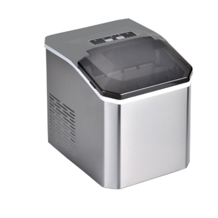 Masina de gheata, 75W, 12kg/24h, functie de autocuratare, Aparat de Gheata Portabil, fereastra transparenta, Pentru Acasa, Petreceri, Bar, argint