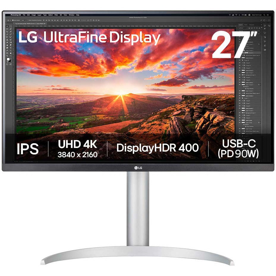 Monitor LG, 27", UHD, 4K, IPS, VESA DisplayHDR™ 400