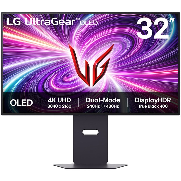 Монитор Gaming LG OLED 31.5", UHD 3840 x 2160, 4K, HDMI, DisplayPort, Boxe, 240Hz, 0.03ms, Черен