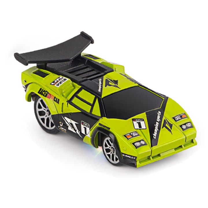 RC Мини Дрифт Кола 1:64, Светло зелена, APP контрол, Максимална скорост 15 км/ч, 8x4x3см