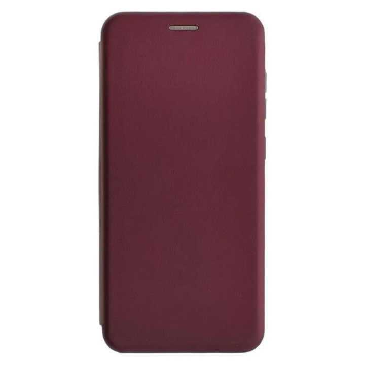 Husa Carte Flip Cover, piele ecologica, compatibila cu Oppo Reno 6 5G, Visiniu