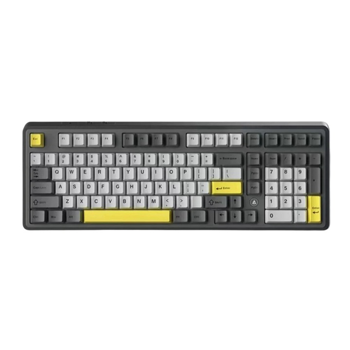 Mechanikus gamer billentyűzet, 2,9 cm-es TFT kijelző, hangerőgomb, 98 billentyűs tömítéses szerkezet, RGB világítás, gyorscsere, Gary-Gift kapcsoló